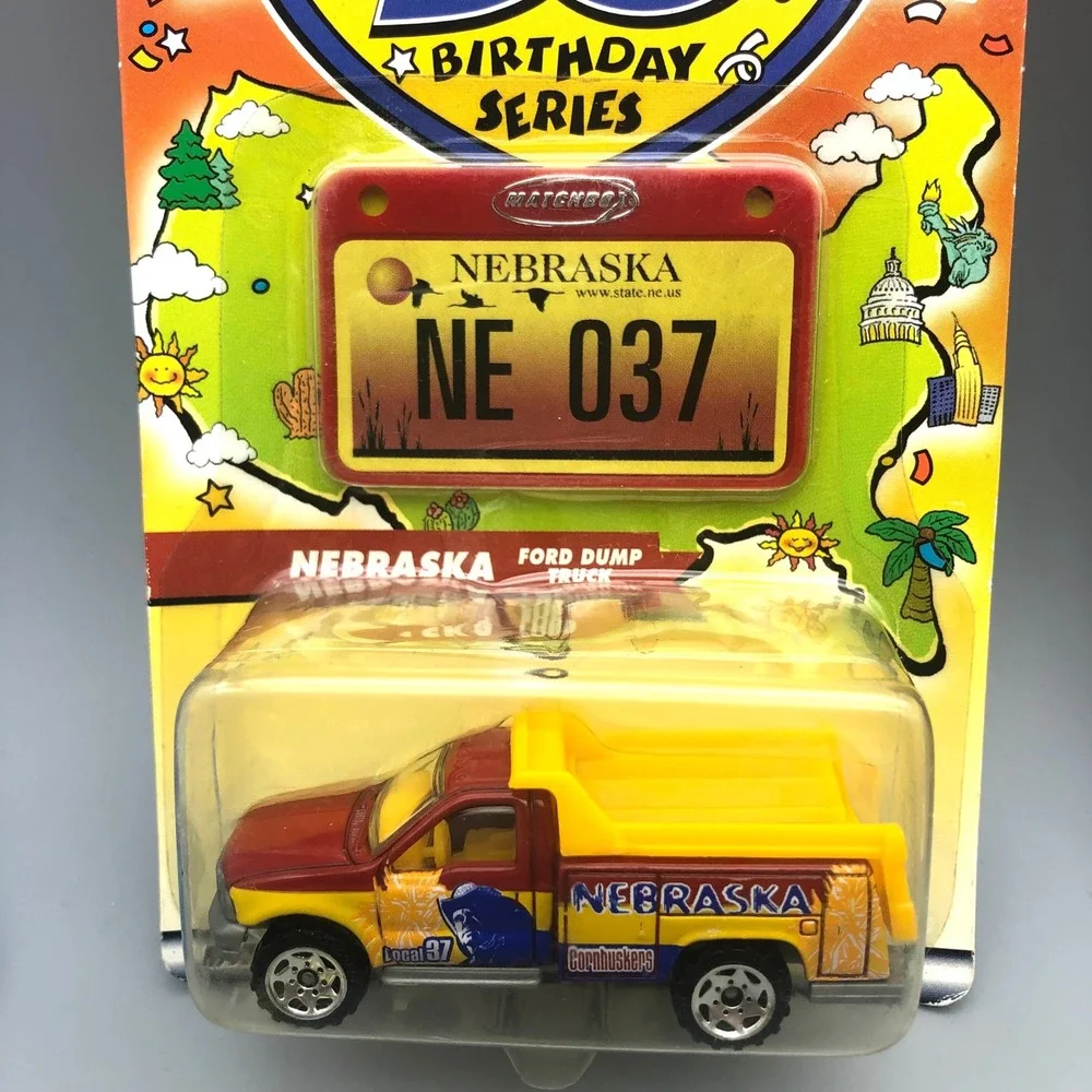 Matchbox Across America 50th Birthday Nebraska Ford Truck, Iowa Mercedes Tractor